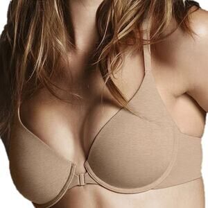 Victoria's Secret Racerback Semi Demi Bra Underwired Front Closure Blue 32D